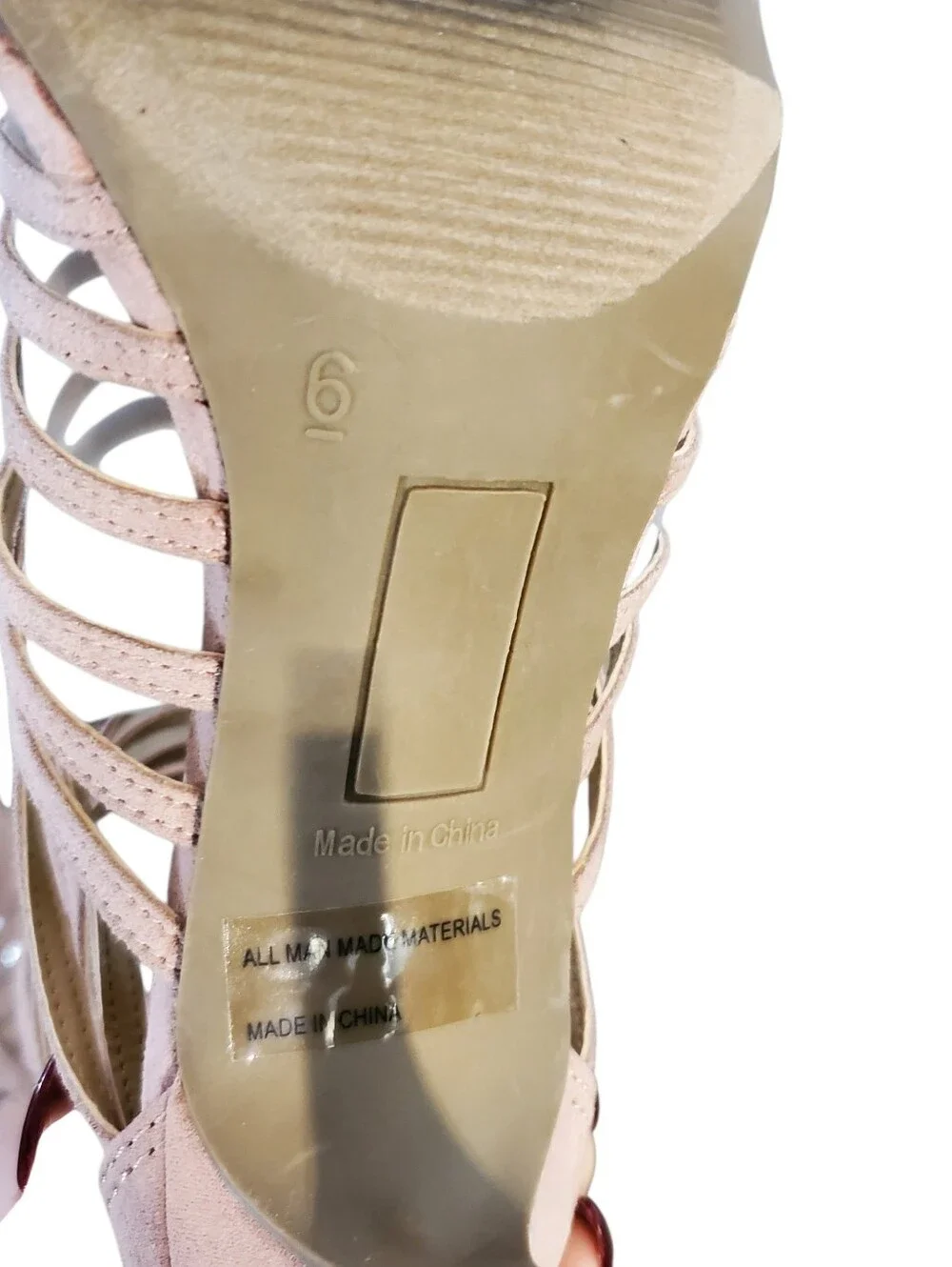 Report Nanette Caged Strappy Sandals Nude Womens Size 6